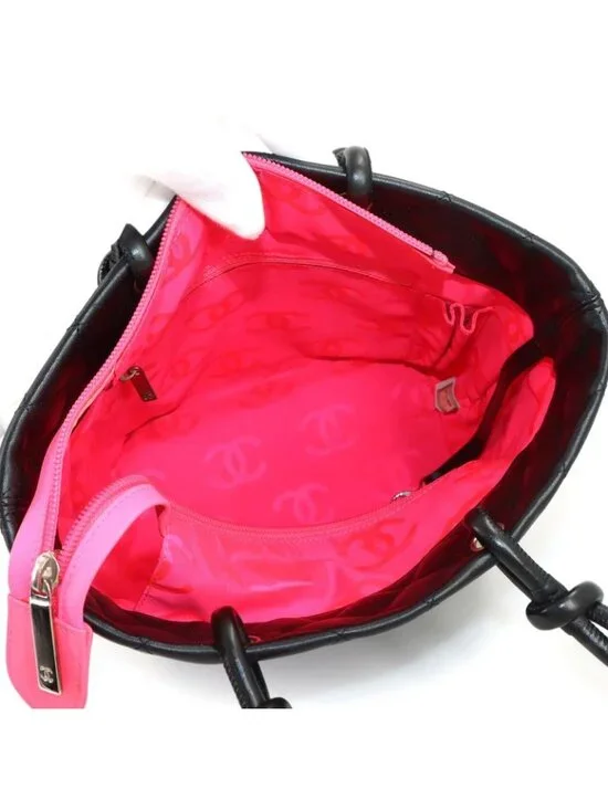 Chanel Cambon Line Tote Calfskin Black Silver - Picture 6 of 10